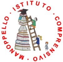 Logo dell'istituto comprensivo di Manoppello, raffigurante dei bambini che si arrampicano su una scala sorretta da libri