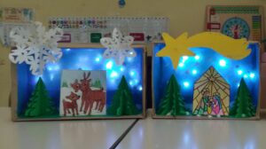 Attività alunni 3B: presepe di carta con luci.